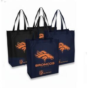 🆕 4x FOCO NFL Denver Broncos Printed Reusable Grocery Tote Bag